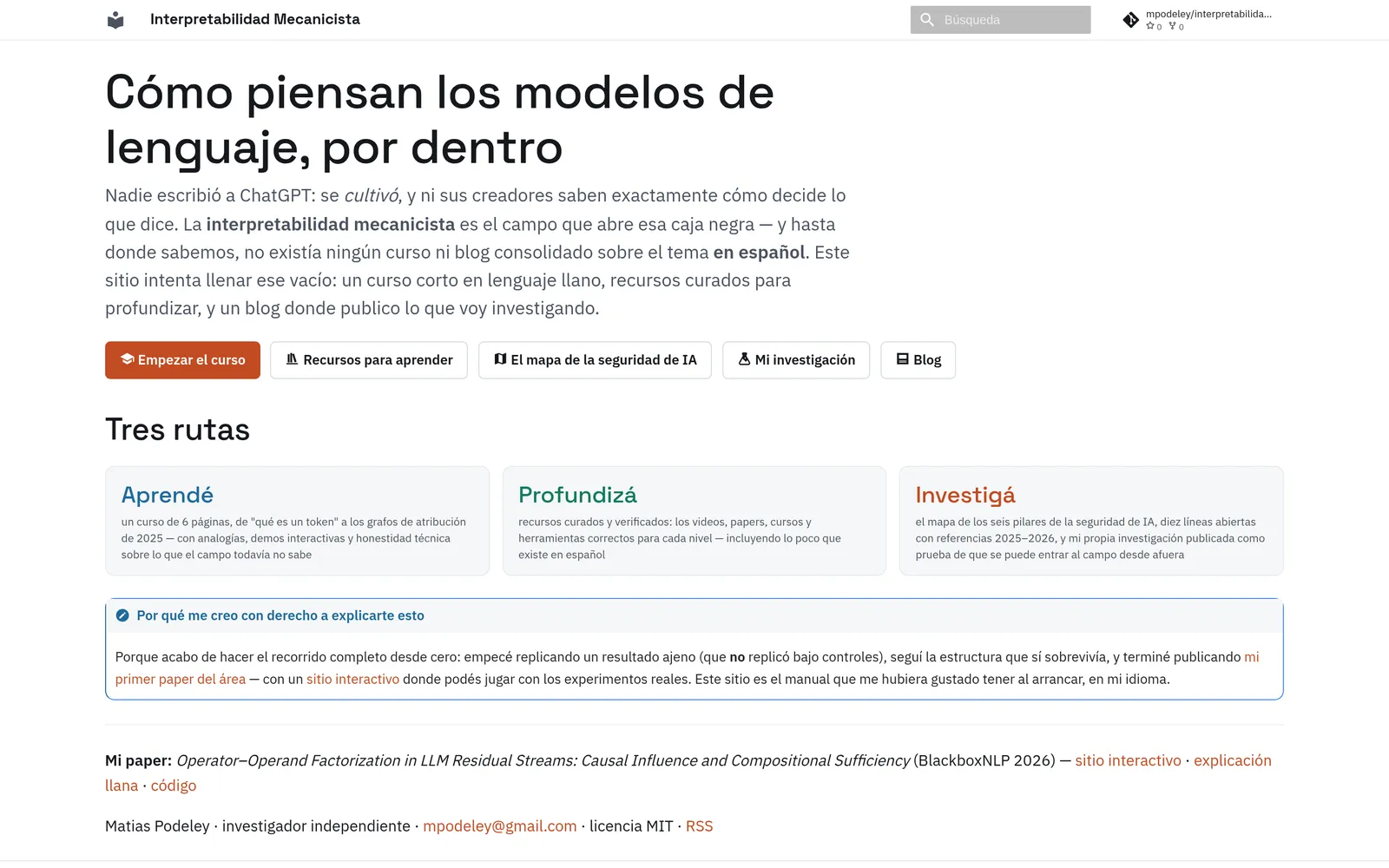 Captura: curso de interpretabilidad en español
