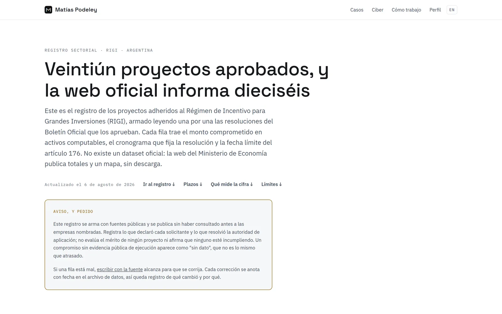 El registro RIGI, proyecto por proyecto con su cronograma